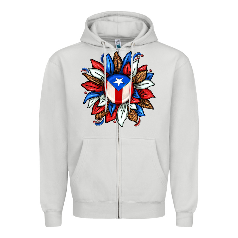 Puerto Rico Sunflower Zipper Hoodie by texasbilliewilder | Teevron