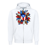 White puerto rico sunflower Zipper Hoodie - texasbilliewilder