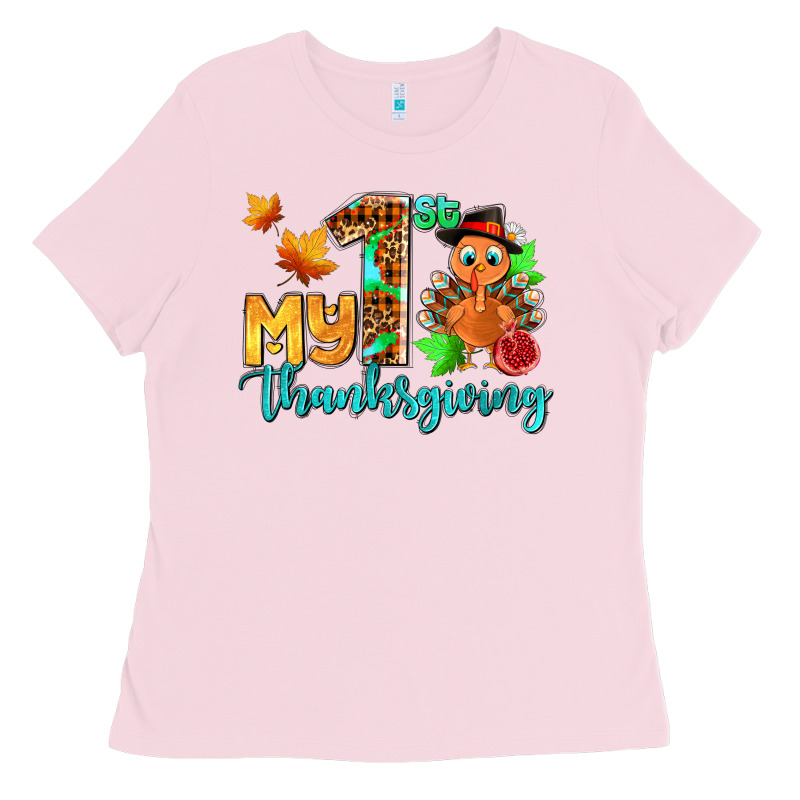 My First Thanksgiving With Turkey Ladies Tee by AdoDesignShop | Teevron