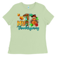 Matcha my first thanksgiving with turkey Ladies Tee - AdoDesignShop