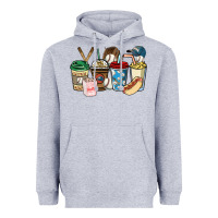 Heather Grey Baseball coffee cups Heavyweight Hoodie - HowdyJamesFarm