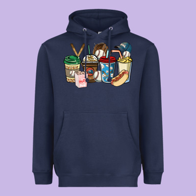 Baseball Coffee Cups Heavyweight Hoodie Designed By Howdyjamesfarm