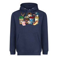 Navy Baseball coffee cups Heavyweight Hoodie - HowdyJamesFarm