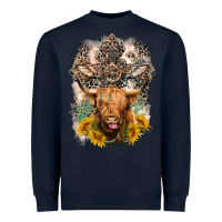 Western Heifer Cow With Crosses Heavyweight Sweatshirt | Teevron