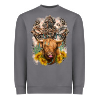Storm Western Heifer Cow with crosses Heavyweight Sweatshirt - LillyAllenDesigns