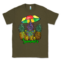 Army Green hello summer pineapples Classic Tee - RanaPortraitStore