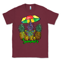 Burgundy hello summer pineapples Classic Tee - RanaPortraitStore
