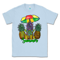 Dusty Blue hello summer pineapples Classic Tee - RanaPortraitStore