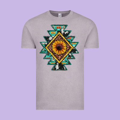 Aztec Leopard Sunflower Vintage Tee Designed By Jahusdesignshop