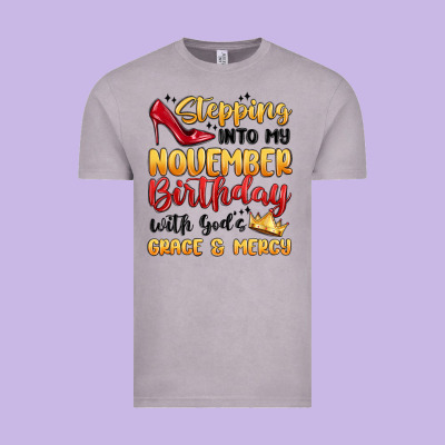 Stepping Into My November Birthday Vintage Tee Designed By Maliassmallbusiness