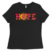 Black hope sunflower and ribbon Ladies Tee - AdoDesignShop