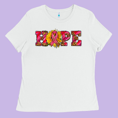 Hope Sunflower And Ribbon Ladies Tee Designed By Adodesignshop