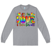 Heather Grey all for love and love for love Long Sleeve Tee - LillyAllenDesigns