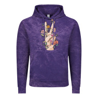 Cloud Purple hand peace sign Vintage Hoodie - MaliasSmallBusiness
