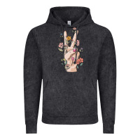 Vintage Black hand peace sign Vintage Hoodie - MaliasSmallBusiness