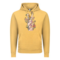 Vintage Mustard hand peace sign Vintage Hoodie - MaliasSmallBusiness