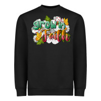 Black Grow In Faith Heavyweight Sweatshirt - LillyAllenDesigns