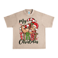 French Oak my first christmas cute christmas sloth Urban Heavy Tee - MaliasSmallBusiness