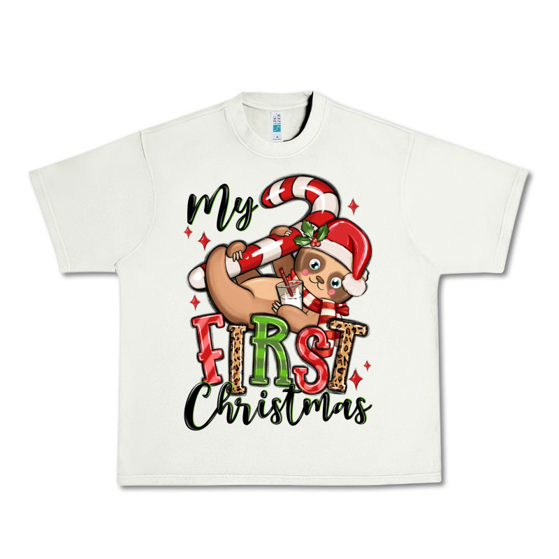 My First Christmas Cute Christmas Sloth Urban Heavy Tee by MaliasSmallBusiness | Teevron