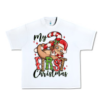 White my first christmas cute christmas sloth Urban Heavy Tee - MaliasSmallBusiness