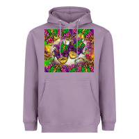 Lavender Mardi Gras masks tumbler Heavyweight Hoodie - HowdyJamesFarm