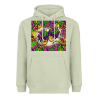 Matcha Mardi Gras masks tumbler Heavyweight Hoodie - HowdyJamesFarm