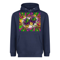 Navy Mardi Gras masks tumbler Heavyweight Hoodie - HowdyJamesFarm