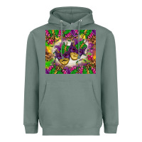 Sage Mardi Gras masks tumbler Heavyweight Hoodie - HowdyJamesFarm