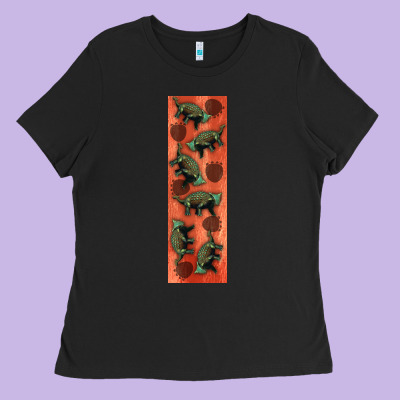 Dinosaur Ankylosaurus Pen Wrap Ladies Tee Designed By Artiststas