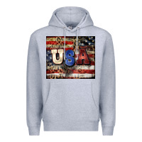 Heather Grey usa Premium Hoodie - CowGirlArtShop