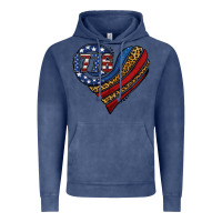 Vintage Denim american western leopard flag heart Vintage Hoodie - Jasminsmagicworld