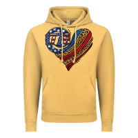 Vintage Mustard american western leopard flag heart Vintage Hoodie - Jasminsmagicworld