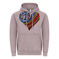 Vintage Zinc american western leopard flag heart Vintage Hoodie - Jasminsmagicworld