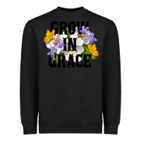 Black Grow In Grace Heavyweight Sweatshirt - LillyAllenDesigns