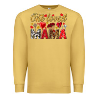 Antique Gold One loved mama valentines day Premium Sweatshirt - HowdyJamesFarm
