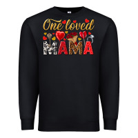 Black One loved mama valentines day Premium Sweatshirt - HowdyJamesFarm