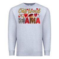 Heather Grey One loved mama valentines day Premium Sweatshirt - HowdyJamesFarm