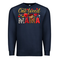 Navy One loved mama valentines day Premium Sweatshirt - HowdyJamesFarm