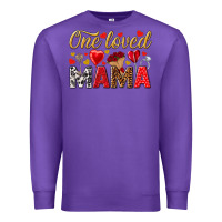 Purple One loved mama valentines day Premium Sweatshirt - HowdyJamesFarm