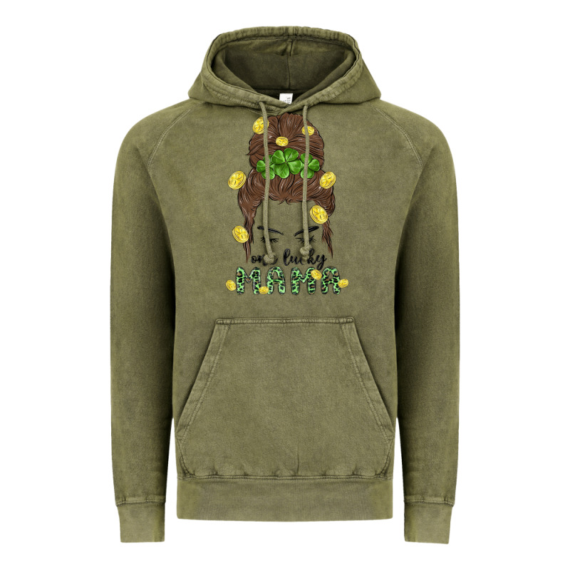 One Lucky Mama Vintage Hoodie by MaliasSmallBusiness | Teevron