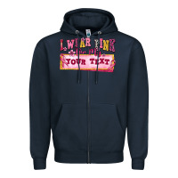 Navy i wear pink for my custom Zipper Hoodie - texasbilliewilder