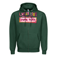 Sports Green i wear pink for my custom Zipper Hoodie - texasbilliewilder