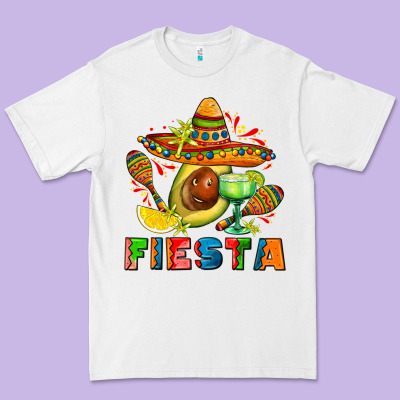 Fıesta With Avocado And Sombrero Premium Tee Designed By Adodesignshop
