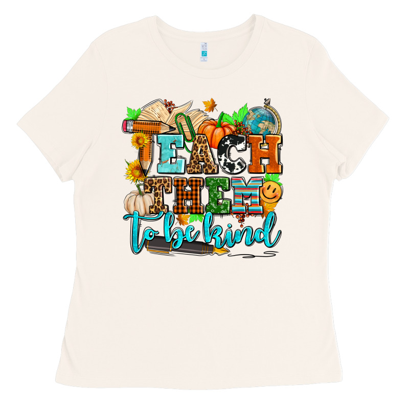 Teach Them To Be Kind With Pumpkins And Fall Ladies Tee by AdoDesignShop | Teevron