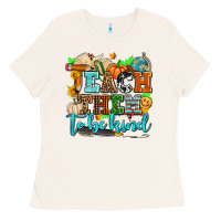 Bone teach them to be kind with pumpkins and fall Ladies Tee - AdoDesignShop