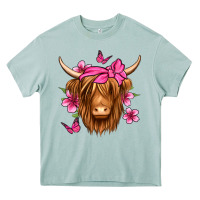 Arona floral pink bandana longhaired cow Heavy Core Tee - Jasminsmagicworld
