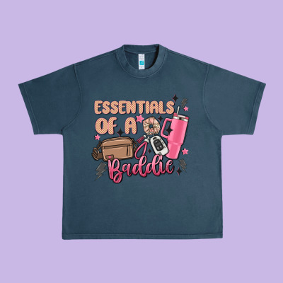 Essentials Of A Baddie Urban Heavy Tee Designed By Maliassmallbusiness