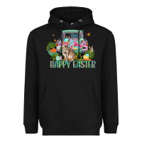 Black Happy Easter Day Heavyweight Hoodie - CowGirlArtShop