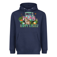 Navy Happy Easter Day Heavyweight Hoodie - CowGirlArtShop