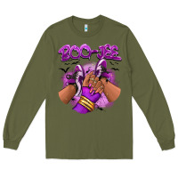 Army Green Boo-jee Halloween afro sneakers Long Sleeve Tee - RanaPortraitStore